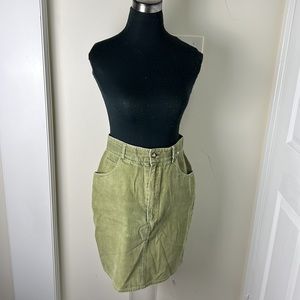 Club Smart Anthropologie Sage Green Corduroy skirt Size Medium